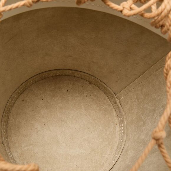 Staud White/brown Woven And Leather Moreau Bucket Bag - Picture 7 of 7